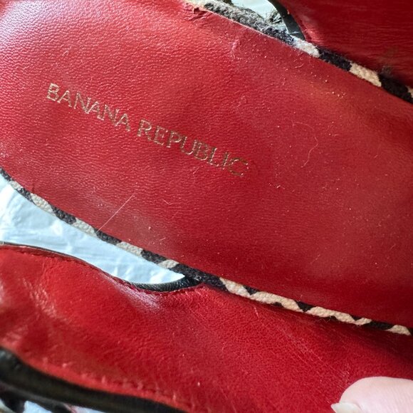 Banana Republic  Espadrille Wedge  Black Cream  Size 9.5 - Picture 13 of 14